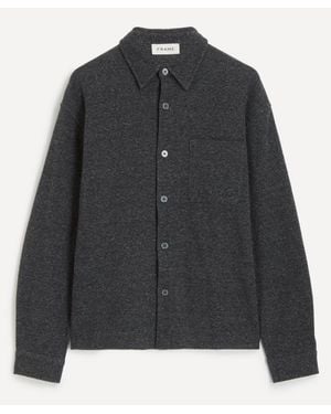 FRAME Waffle Textured Button Down Shirt - Black
