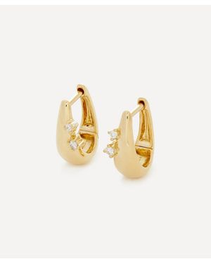 Mizuki 14Ct Sea Of Beauty Diamond Huggie Hoop Earrings - Metallic