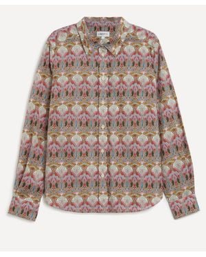 Liberty Tana Lawn Cotton Fitted Shirt - Brown