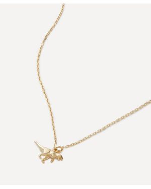 Alex Monroe 18Ct Teeny Tiny T-Rex Pendant Necklace - White