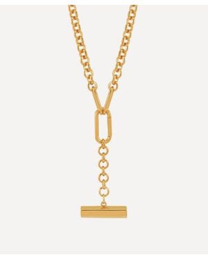 Rachel Jackson 22Ct-Plated Statement Hardware T-Bar Necklace - Metallic