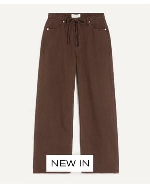 Rag & Bone Phoebe Drawstring Wide-Leg Jeans - Brown