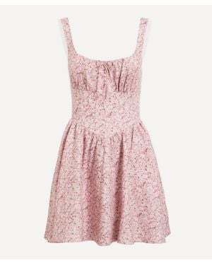 Reformation Daria Linen Mini Dress - Pink