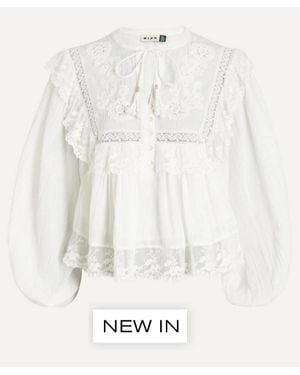 RIXO London Diann Cotton Top - White