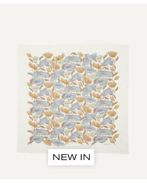 Liberty Wild Lotus Cashmere-Silk Scarf 140 - White