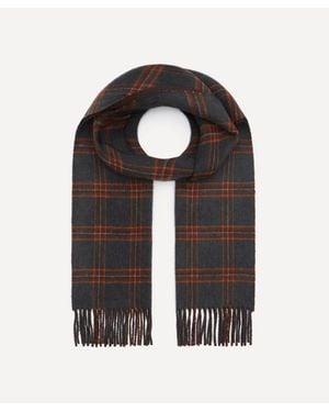 Johnstons of Elgin Check Cashmere Scarf - Black