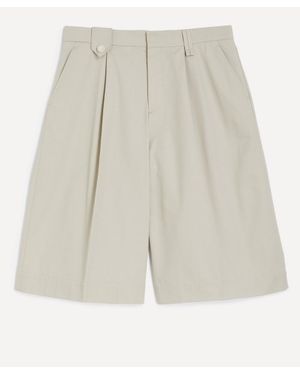Simone Rocha Tailored Wide-Leg Belt Loop Tab Shorts - Natural