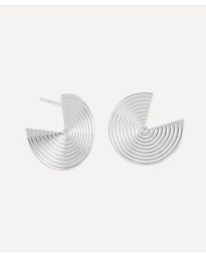 Rachel Jackson Sterling Front Facing Evolve Illusion Stud Earrings - White