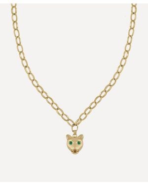 Anna + Nina Plated Show Cat Chain Pendant Necklace - Metallic