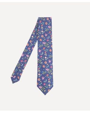 Liberty Floral Majesty Silk Tie - Blue