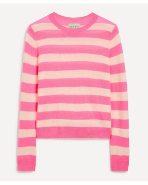 Jumper 1234 Cashmere Stripe Crew Sweater - Pink
