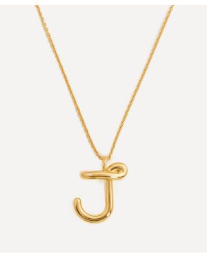 Missoma 18Ct-Plated Vermeil Curly Molten J Initial Pendant Necklace - Metallic