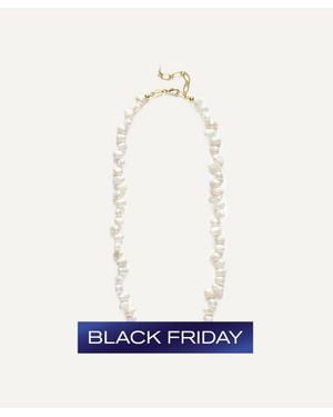 Anni Lu 18Ct-Plated Pearly Drop Necklace - White