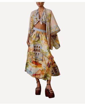 FARM Rio Aracati Midi Skirt - Natural