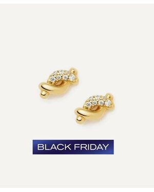 Missoma 18Ct-Plated Vermeil Molten Snow Stud Earrings - White