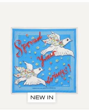 Liberty Spread Your Wings Silk Scarf 45 - Blue