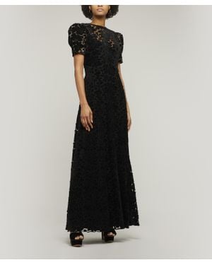 The Vampire's Wife Night Sparrow Flocked Dress - Black