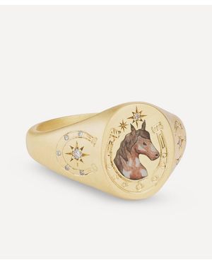Cece Jewellery 18Ct Wild Horse Signet Ring - Metallic