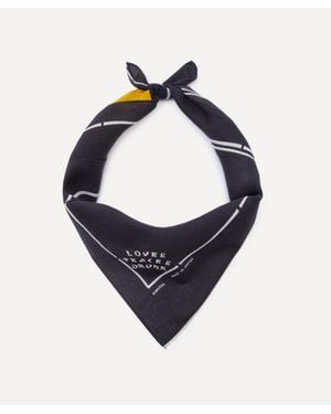 Kapital Profile Rain Skull Fast-Colour Selvedge Bandana - Blue