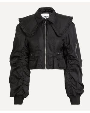 Ganni Duchess Fitted Jacket - Black