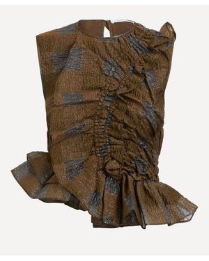 Cecilie Bahnsen Geo Jacquard Top - Green