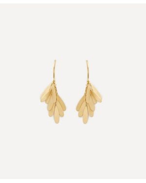 Sia Taylor 18Ct Tiny Daisy Drop Earrings - Metallic