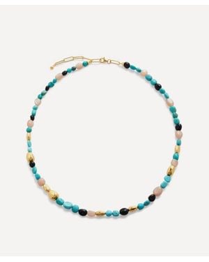 Monica Vinader 18Ct-Plated Vermeil Rio Multi Gemstone Beaded Necklace - Metallic