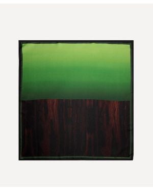 Dries Van Noten Foulard Cannabis Patchouli Silk Scarf - Green