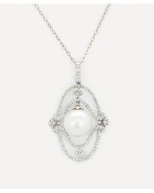 Kojis 18Ct South Sea Pearl And Diamond Pendant - White