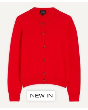 A.P.C. Mila Crew-Neck Cardigan - Red