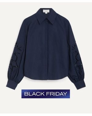 Clea Lavinia Embroidery Shirt - Blue