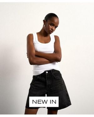 TOPSHOP Denim Editor Shorts - White
