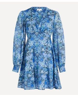 Liberty Soiree Cotton Mini Dress - Blue