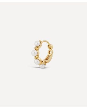 Dinny Hall 9Ct Single Shuga Pearl Huggie Hoop Earring - White
