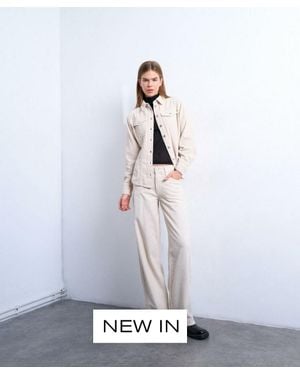 TOPSHOP Cord Cinch Low-Rise Jeans - White