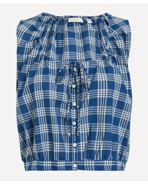 Doen Theo Plaid Top - Blue