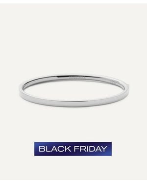 Missoma Sterling Classic Hinged Bangle Bracelet - White