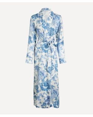 Liberty Silk-Satin Robe - Blue