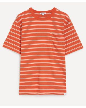 Norse Projects Holger Sailor Stripe Pocket T-Shirt - Orange