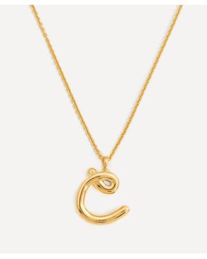 Missoma 18Ct-Plated Vermeil Curly Molten C Initial Pendant Necklace - Blue