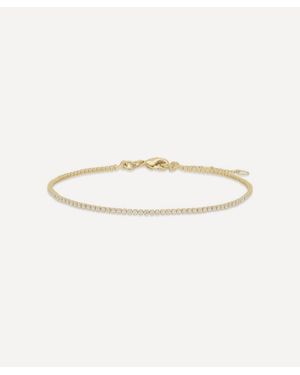 Shashi 14Ct-Plated Vermeil Micro Teeny Tiny Tennis Bracelet - Natural
