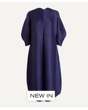 Pleats Please Issey Miyake Coast Pleated Midi Dress - Blue