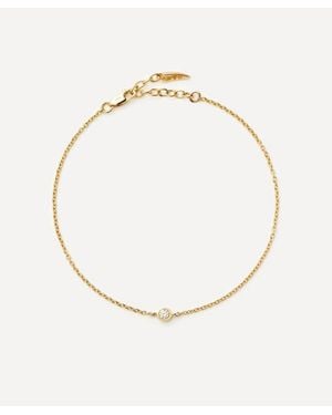 Missoma 14Ct Fine Solitaire Diamond Bracelet - White