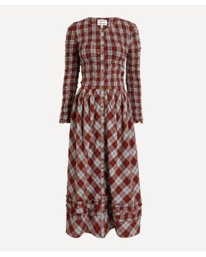 Damson Madder Posey Cardi Midi Dress - Red