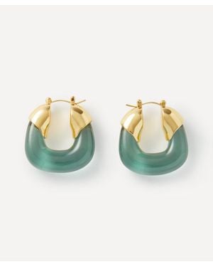 Lizzie Fortunato Plated Organic Hoop Earrings - Blue