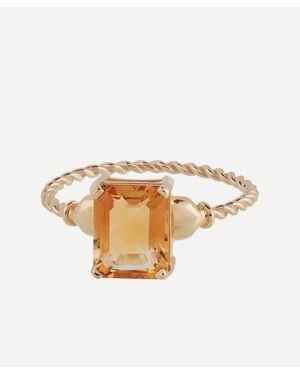 Anna + Nina 14Ct Nina Citrine Ring - White