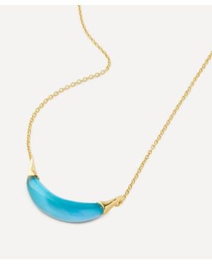 Alexis 14Ct-Plated Capped Crescent Lucite Pendant Necklace - Blue