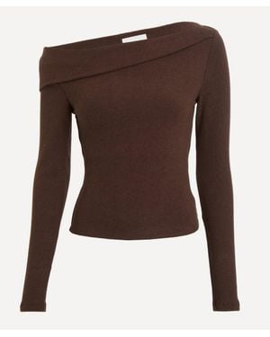 Reformation Elio Off-The-Shoulder Knit Top - Brown