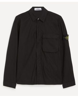 Stone Island Logo Patch Long-Sleeve Shirt - Black