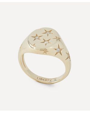 Liberty 9Ct Ianthe Star Diamond Signet Ring - White